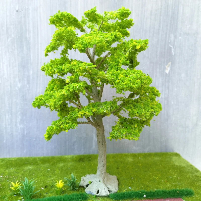 10/15/22cm Model Tree Wire trunk tree Model G Ho Scale Model Bright Green Tree Field Military Sand Table Train Layout Material