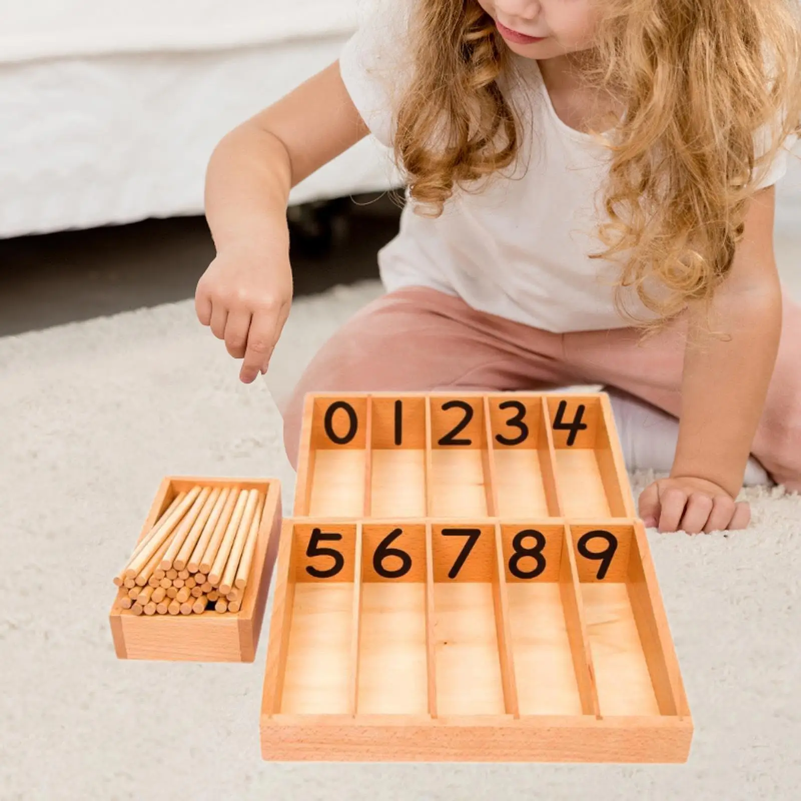 Caja de husillo Montessori Material de matemáticas preescolar para bebés de 3 años