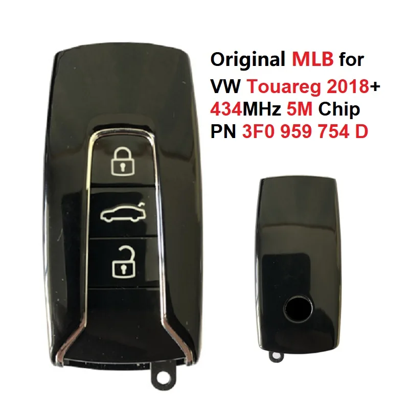 CN001089 ORIGINAL MLB Blank Key for VW Touareg 2018+ 3 Buttons 434MHz Part No 3F0 959 754 D Keyless GO