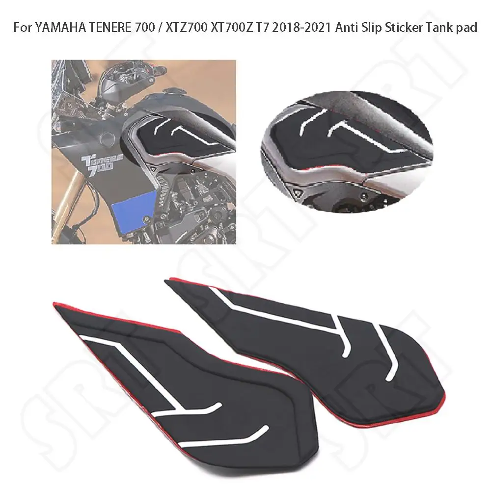 For YAMAHA Tenere 700 XTZ XTZ700 XT700Z T7 2018 2019 2020 2021 Motorcycle Tank Side Traction Pads Knee Anti Slip Sticker Decal