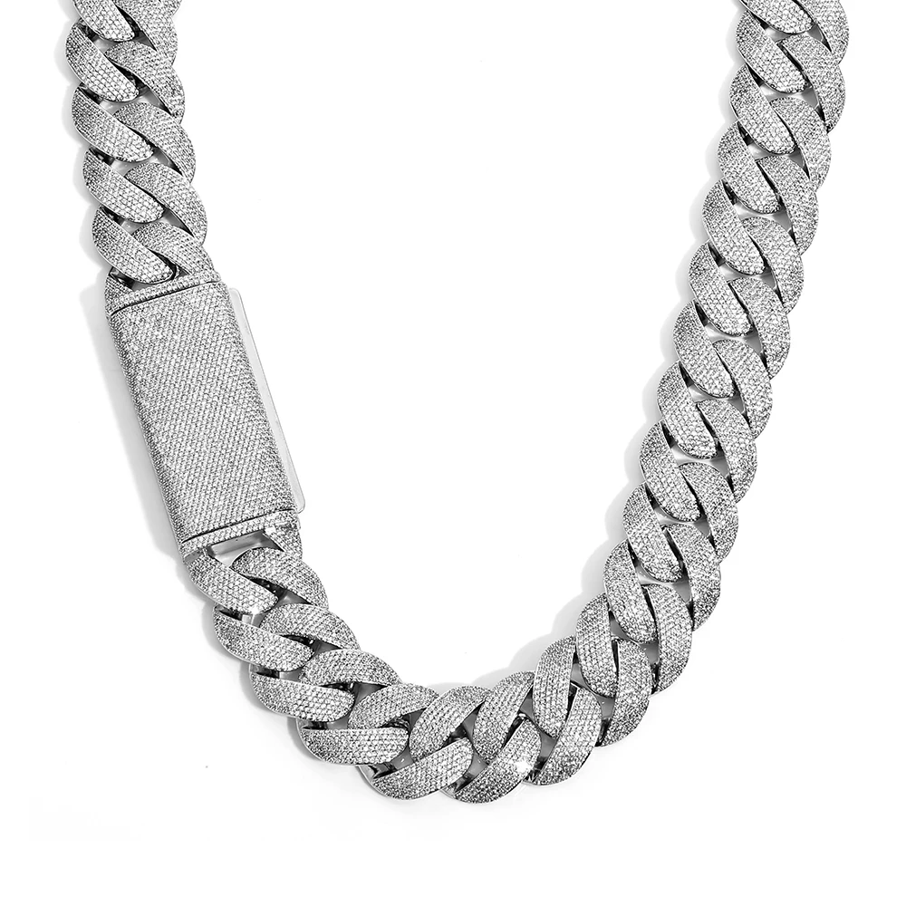 Collar de Cadena Cubana de 23mm con Incrustaciones de 6 Filas de Diamantes, Estilo Hip Hop para Hombre, Chapado en Oro con Circonitas 5A, Joyería Fina