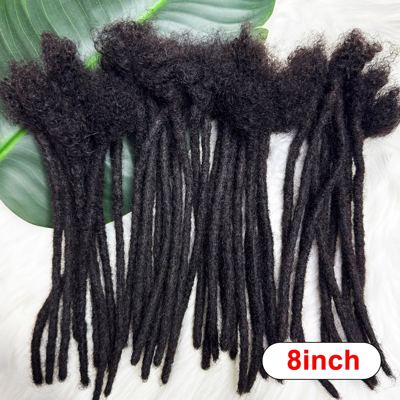 4-20inch Natural Color Full Handmade Human Hair Dreadlocks Extensions Peruvian Real Human Hair Locs Extensions for Women/Men