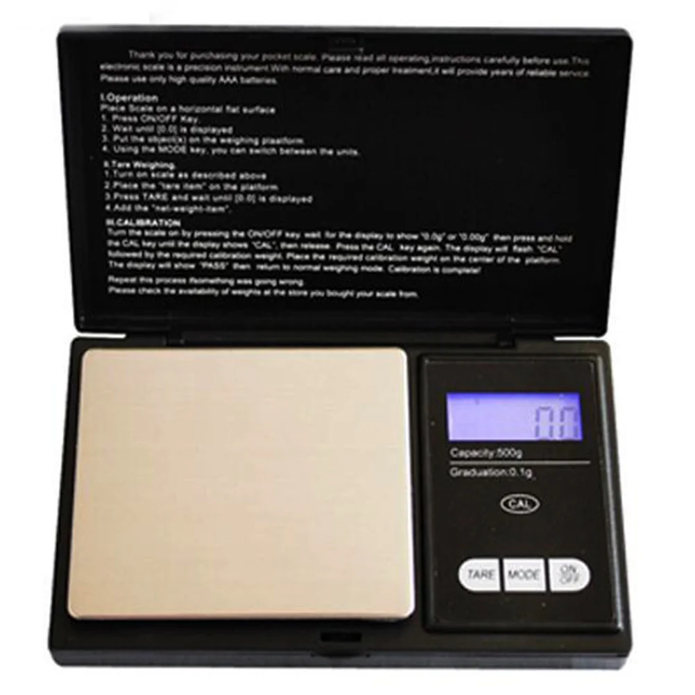

Portable Jewelry Scale 500G/0.01G Mini Scale Lcd Backlight Compact Design For Precious Metals Gems