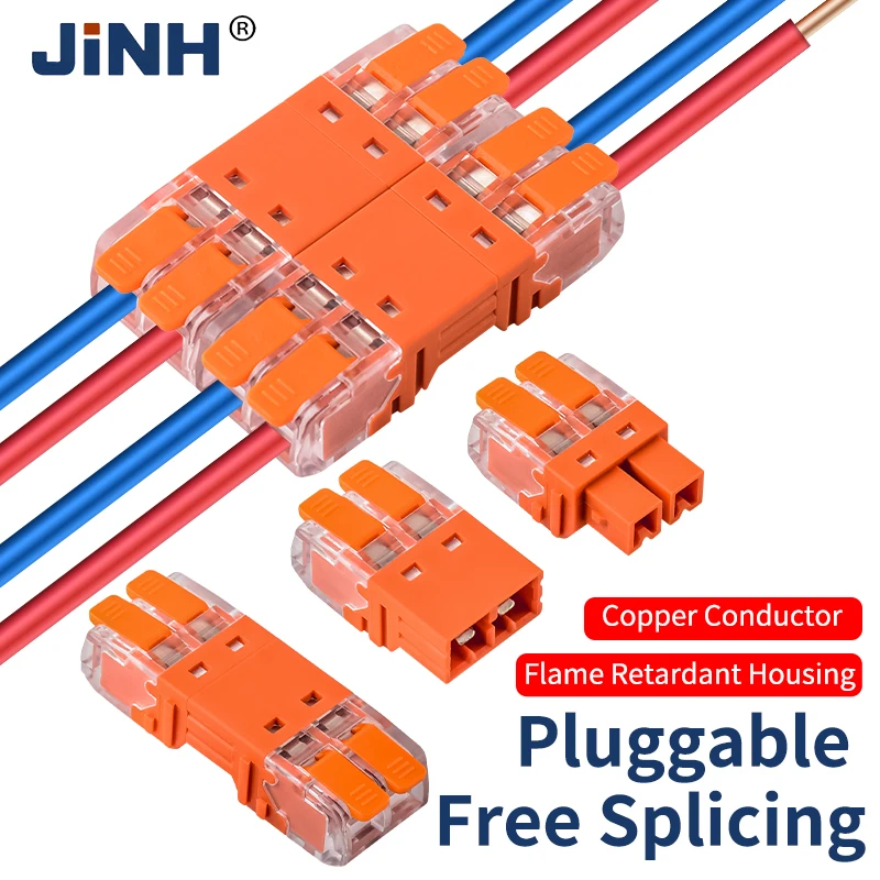 JINH CMK64 Series 18 Pcs Plug-in Lever Electrical Connector Kit 2/3 Port Compact Wire Connectors for Quick Wiring and Disconnect