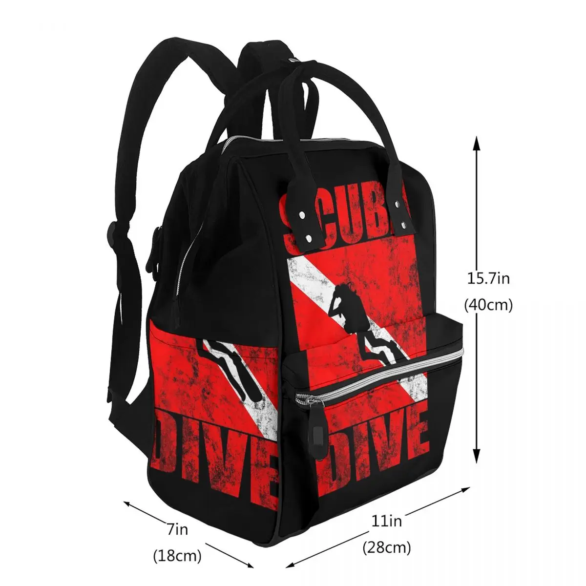 Scuba Dive Diver Down Flag Diving Gear Student Backpack School Bag Hiking Travel Daypack for Men Women Bookbag Shoulder Bags