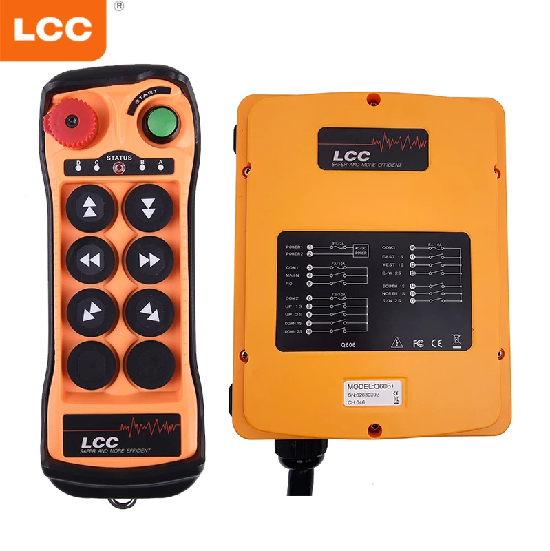 LCC Q606 6 Buttons Double Speed Industrial Wireless Crane Remote Control IP65 Hoist Overhead Bridge Crane Lift Controller 2