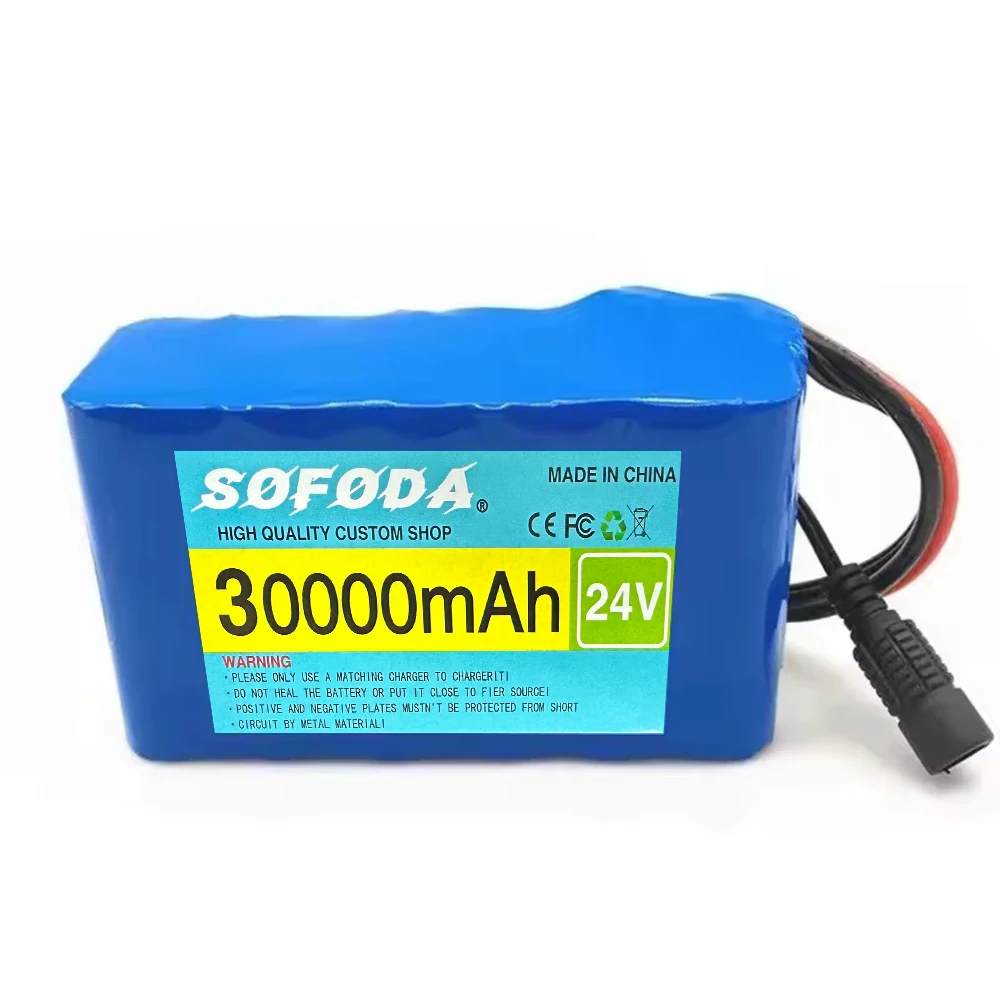 for 24V devices and 24V DIY devices 24V 30000mAh 6s2p 18650 rechargeable lithium battery pack with BMS protection board+charger