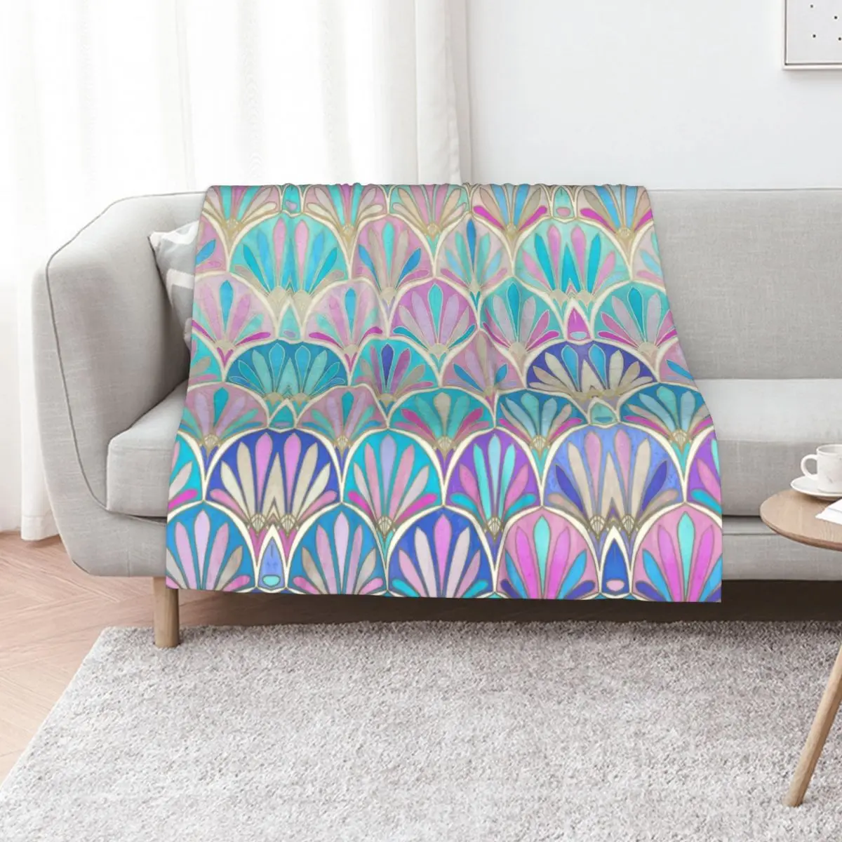 Glamorous Twenties Art Deco Pastel Pattern Throw Blanket Blankets For Baby funny gift Baby Giant Sofa Cute Blankets