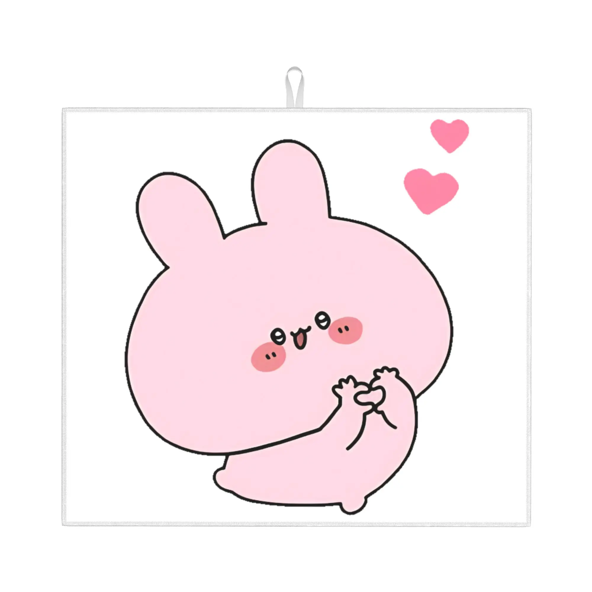 Asamimichaan Anime Cartoons Asamimi Non‑Slip Waterproof Absorbent Barware Tableware Oil Proof Reusable Drying Mat For Kitchen