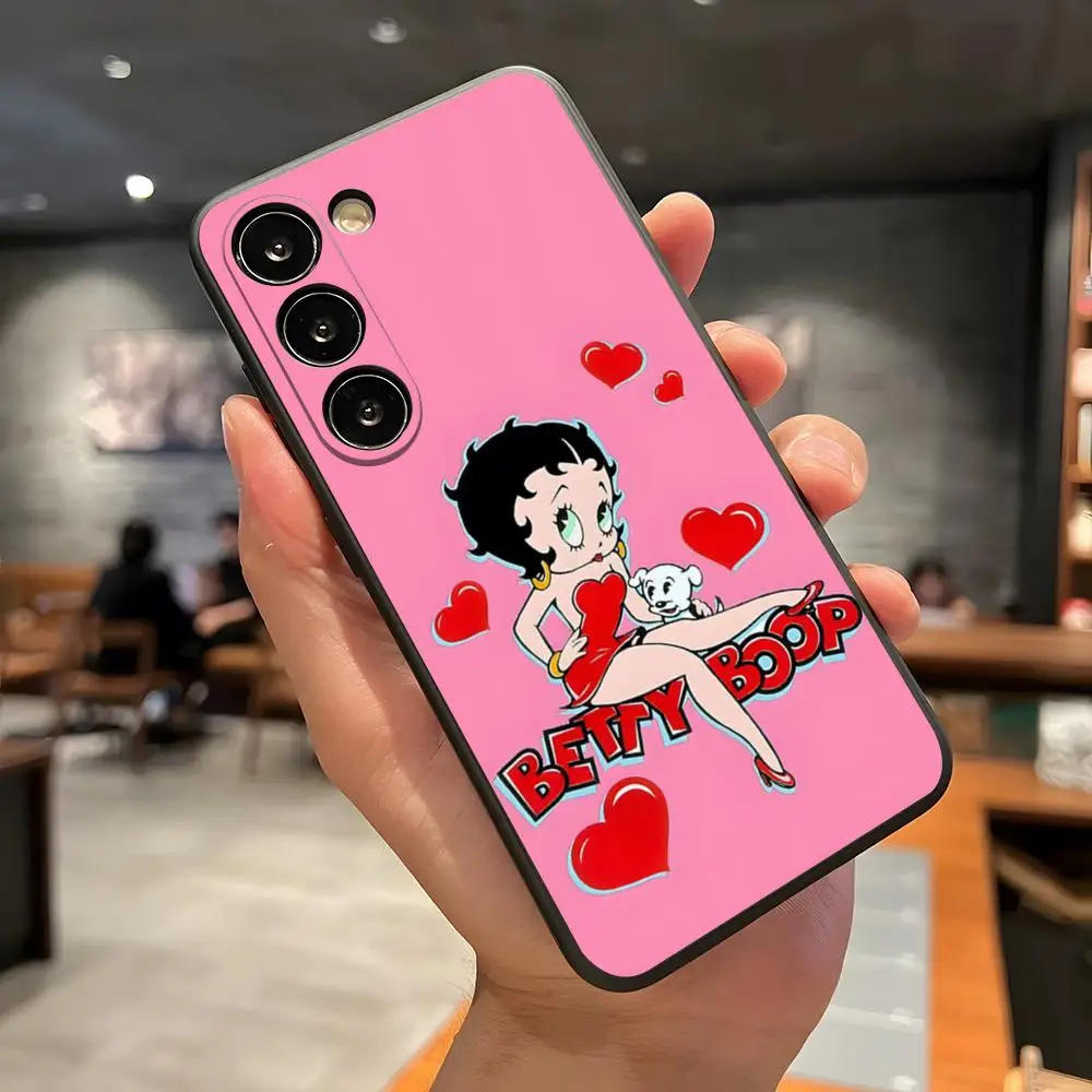 B-Betty-Cute-Boops Phone Case For Samsung A57 A37 A17 A56 A36 A26 A16 A25 A35 A55 A34 A24 A54 Black Soft Shell
