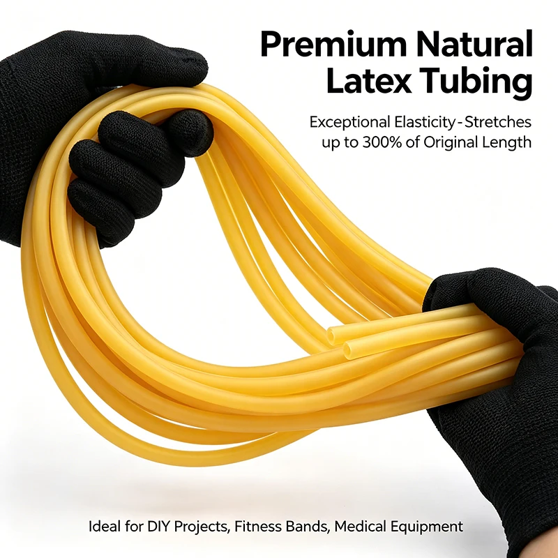 1~5M Natural Latex Tube High-Elasticity Rubber Hose Elastic Tube Tensile Tube Kayak Cord Arm Workout Shock Absorption