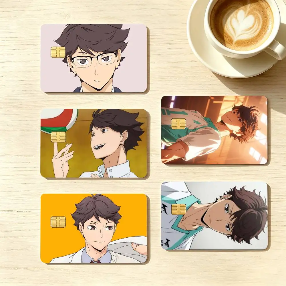 Anime H-Haikyuu Toru Oikawa Credit Card HD Stickers Game Card Decal Small Chip Waterproof Sticker Gift