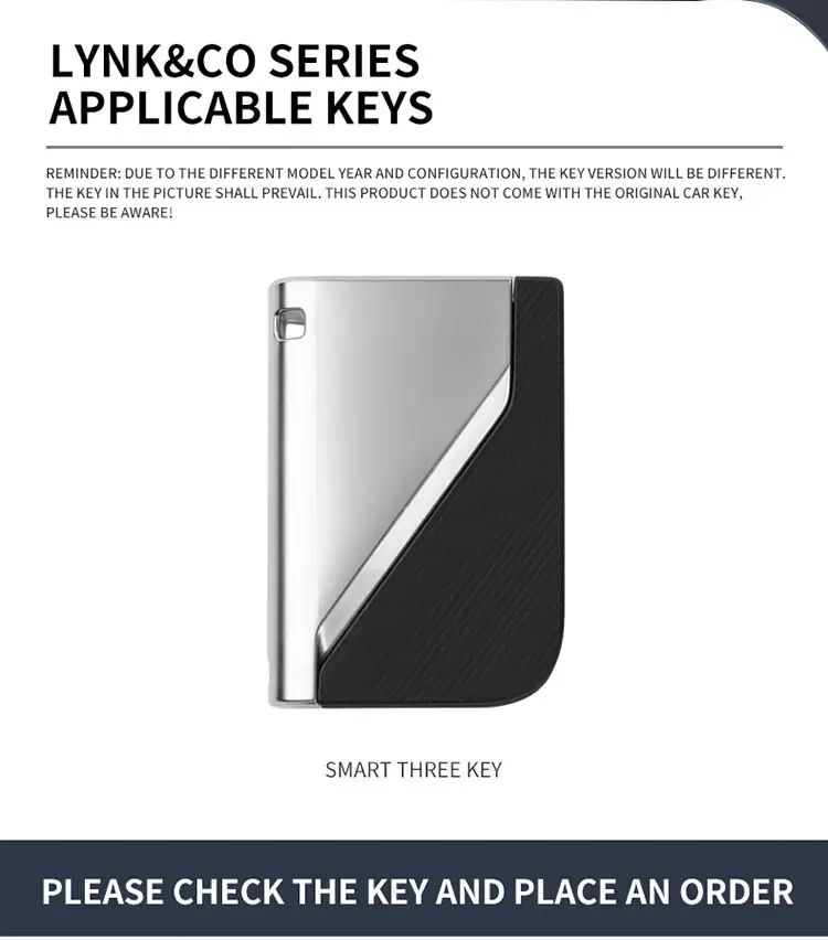 Zinc Alloy Car Remote Key Case Cover for Lynk&Co 01Phev 0105 Protection Keychain Keyless Set Bag Shell Interior Accessories