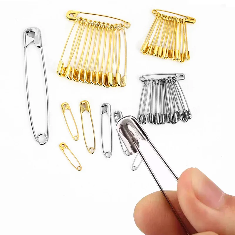 50/100pcs High Quality Safety Pins DIY Sewing Tools Accessory Silver Metal Needles Safety Pins Small Brooch Apparel Accessories