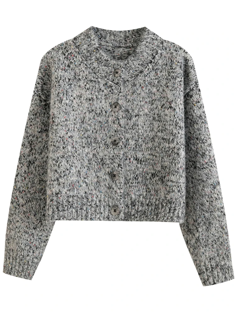 

Korobov Korean Sweet Autumn Casual All Match V Neck Long Sleeve Solid Single Breasted Knitted Cardigan