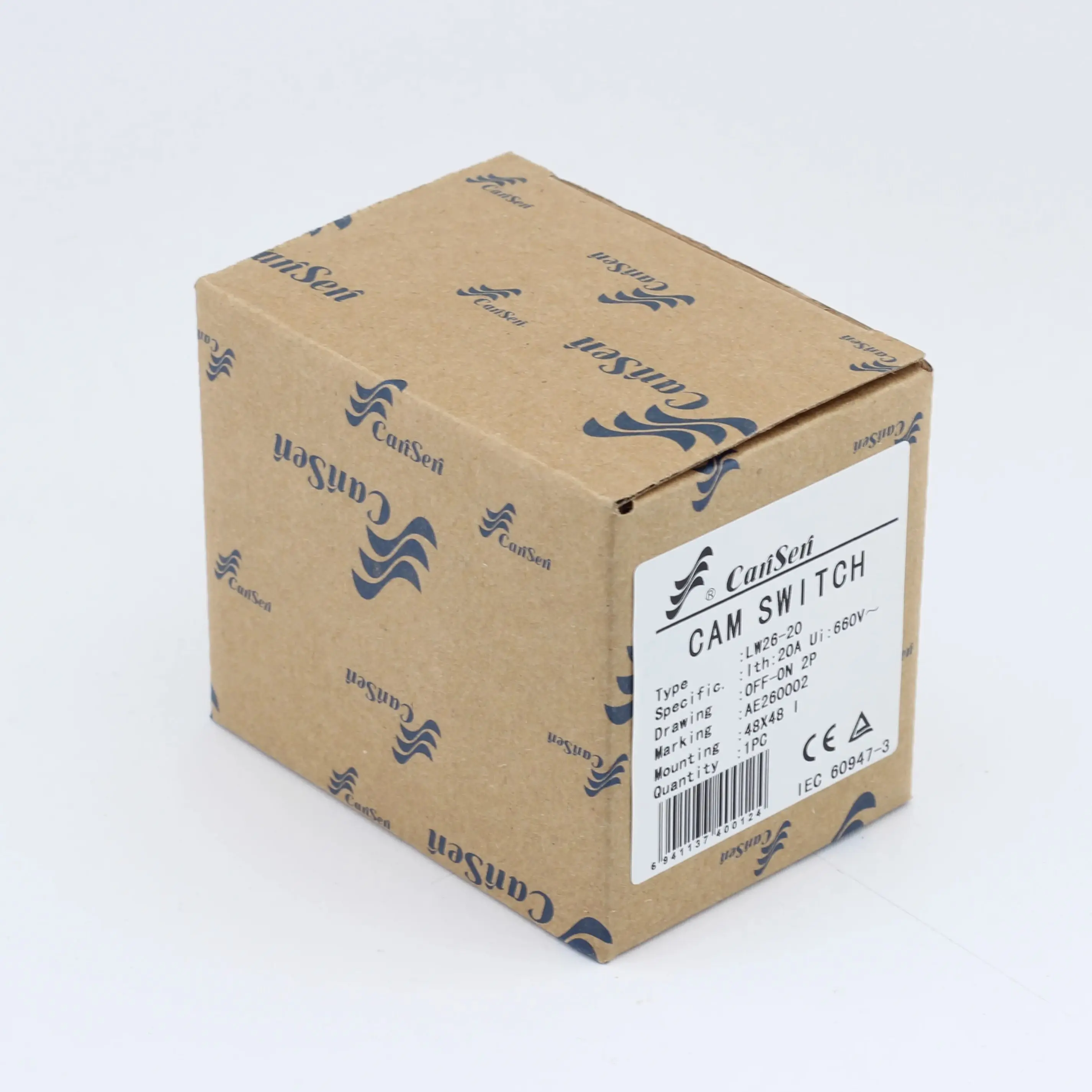 Zusen LW26-20 on/off  440V Ui 660V 20A Rotary Cam Switch 2 Position 2 Poles 4 Terminals