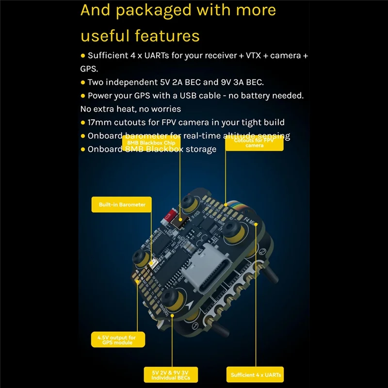AC52-For Speedybee F405 Mini Stack BLS 35A 4-In-1 ESC&FC 20X20 RC INAV Betaflight تكوين بلوتوث لـ RC FPV Racing Drone