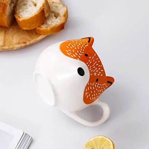 Creative Animal Ceramic Mueg Fox 3D Cartoon Coffee Mugs with Handle Irregular Cups Milk Tea Oatmeal Coffee Mug Cup Office Hom