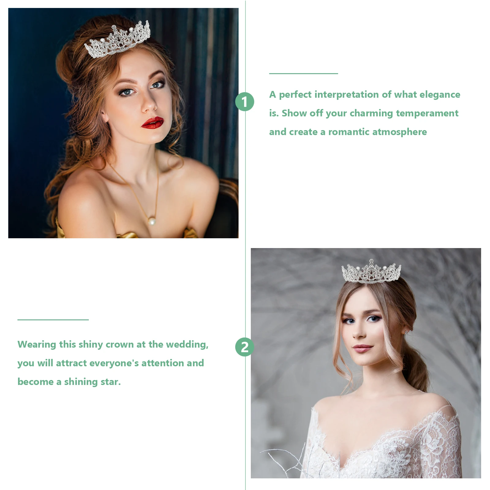 

1 set Crown Necklace Earrings Set Alloy Durable Anti Allergic Safe Chic Design Women Girls Wedding Prom Pageant Birthday Dance
