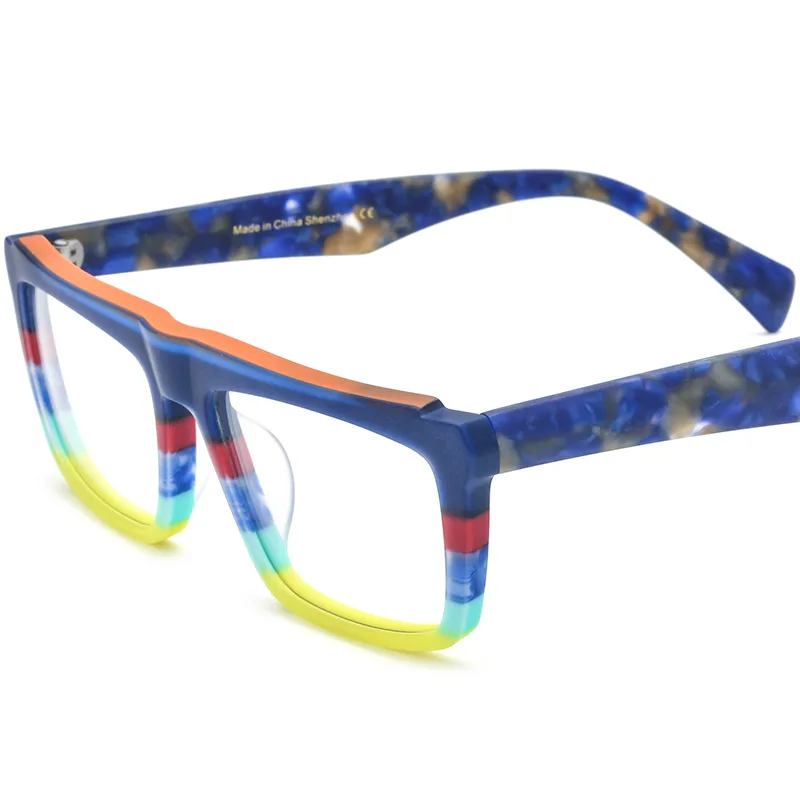 Multicolor frosted square plate glasses frame same style for men and women can be equipped with myopia anti-blue light glasses