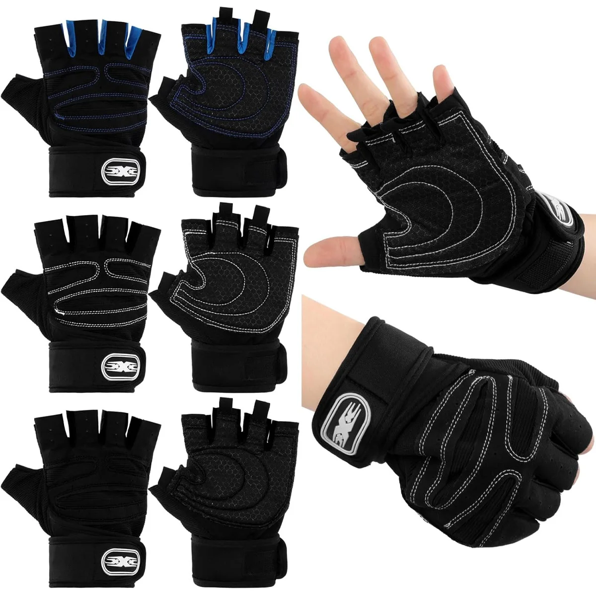 1 Pair Unisex Weightlifting Gloves Anti-Slip Breathable Gym Training Gloves for Fitness Cycling