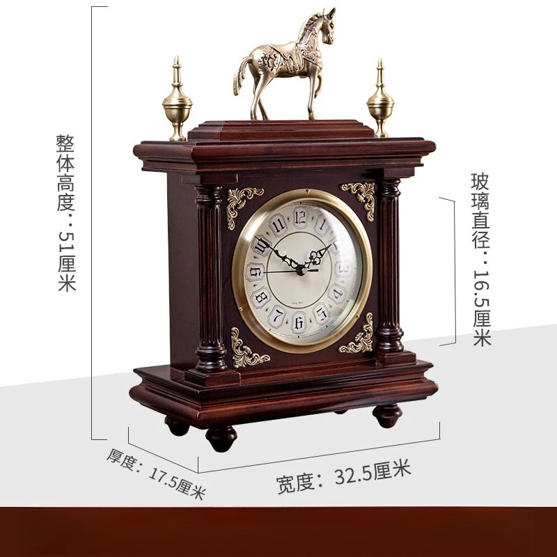 New Chinese Retro Living Room Clock Household Pendulum Table Silent Classical Clock Desktop Decorative Pendulum Clock