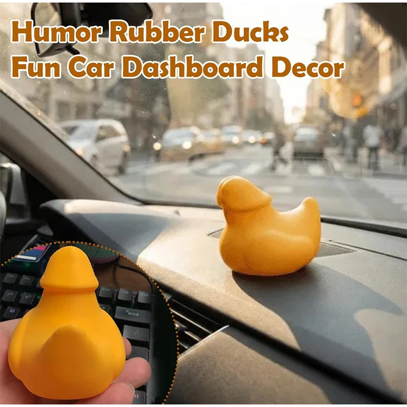 Prank Duck Ornament Hilarious Prank Gag Gift Office Desk Decoration Ornament Mini Duck Figurines for Car Interiors Office Desks