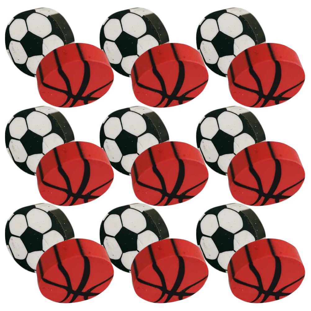 

60Pcs Mini Football Eraser Student Pencil Erasers Kids Drawing Painting Supplies Cartoon Basketball Eraser 2.5x2.5X0.8cm