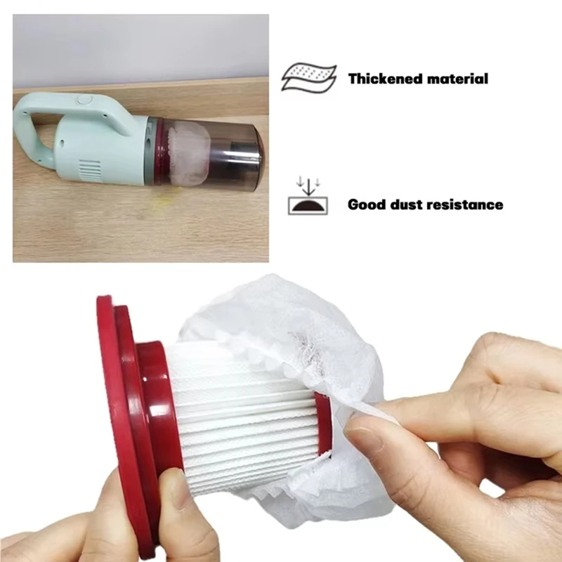 100PCS Disposable Vacuum Cleaner Dust Filter Covers, Mesh Net Dust Collection Protective Covers for Vacuum-ABLL