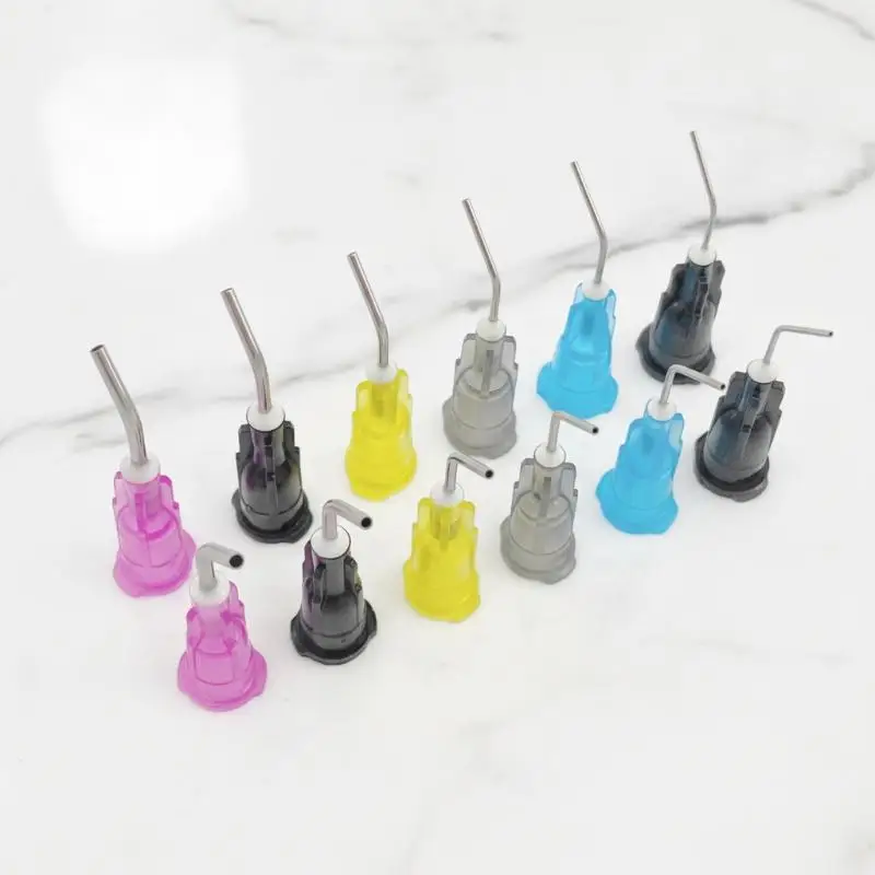 100Pcs Electronic Dispensing Pack Dental Pre Bent Dispensing Tips Composite