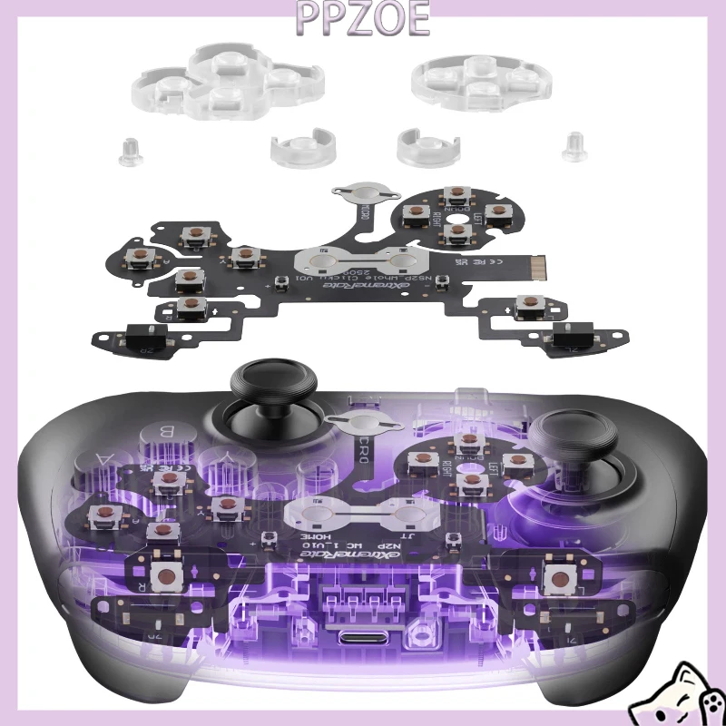 eXtremeRate Clicky Micro Switch Kit Full Set for Switch 2 Pro Controller, Button Upgrade Parts, Competitive Gaming Mods