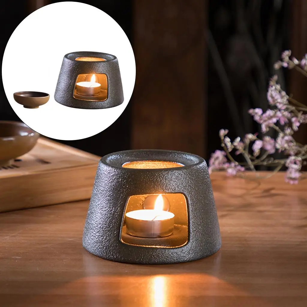 Teapot Warmer Stovetop Warmer with Candle Tea Set Ceramic Tea Heater Japanese-