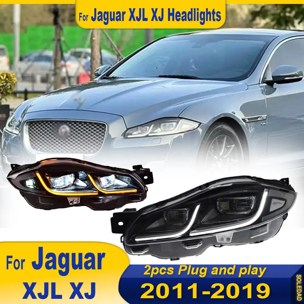 Car Headlights For Jaguar XJL XJ 2011-2019 LED Car Lamps Daytime Running Lights Dynamic Turn Signals Assembly Car Accessories