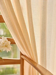 Factory Supply wholesale luxury linen look Breathable and UV resistant luxury sheer curtain for the living room window bedroom