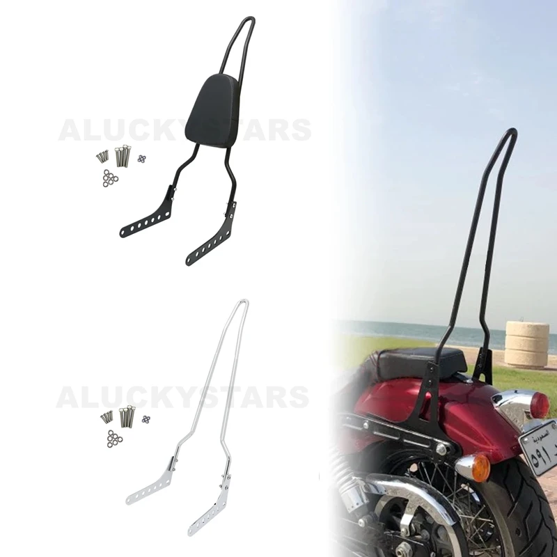 Motorcycle Upright Sissy Bar Passenger Backrest For Harley Dyna Custom Street Bob Wide Glide Low Rider Fat Bob 96-17