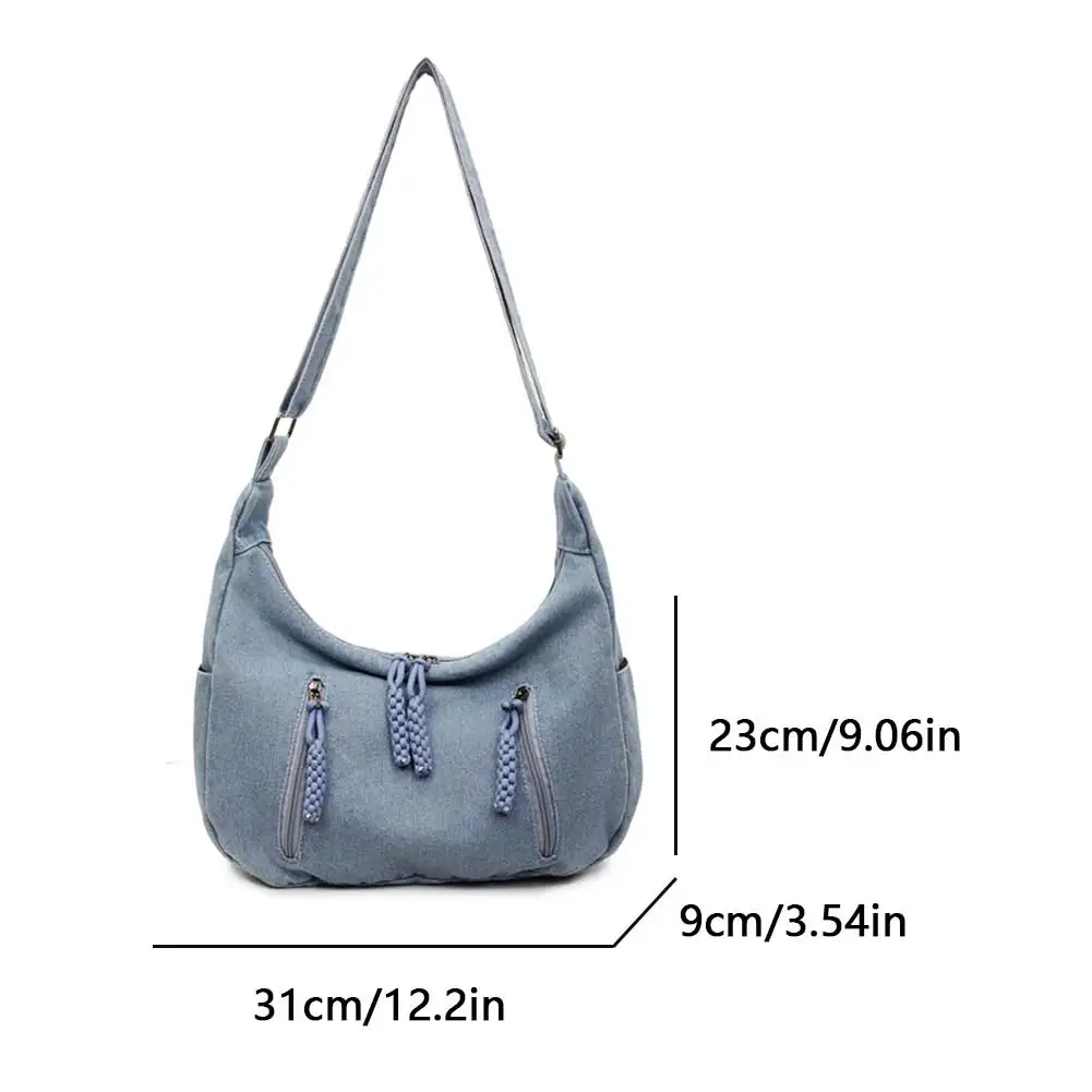 Холщовая сумка через плечо в форме полумесяца для женщин и девочек, стильная сумка-портмоне, клатч, кошелек-хобо с регулируемым ремешком для ежедневного использования