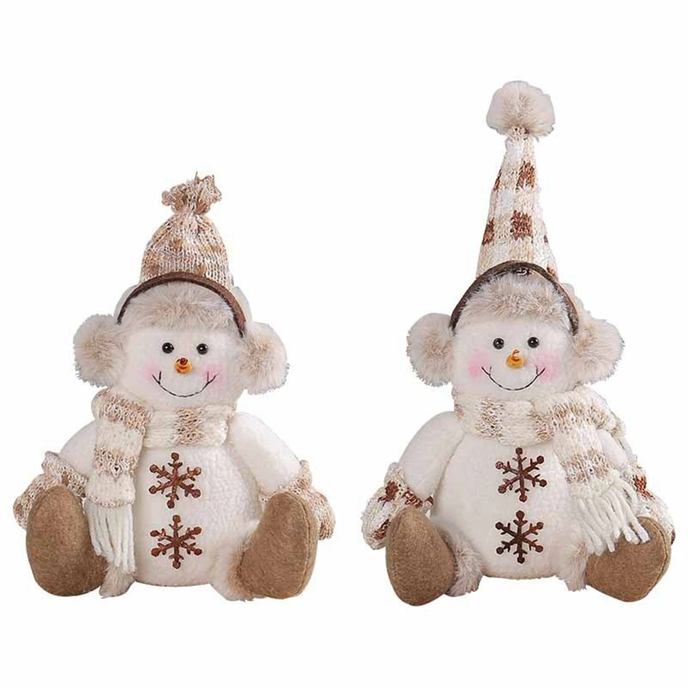 Indoor Home Ornaments Short Legged Snowman Doll New Warm Brown Knitted Doll Living Room Sofa Home Decoration