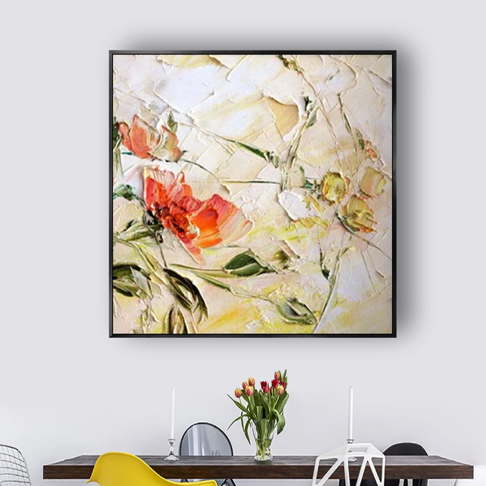 

100%Hand Painted Oil Paintings High Quality Abstract Knife Flowers Landscape On Canvas Handmade Beautiful Colors Room Decoration