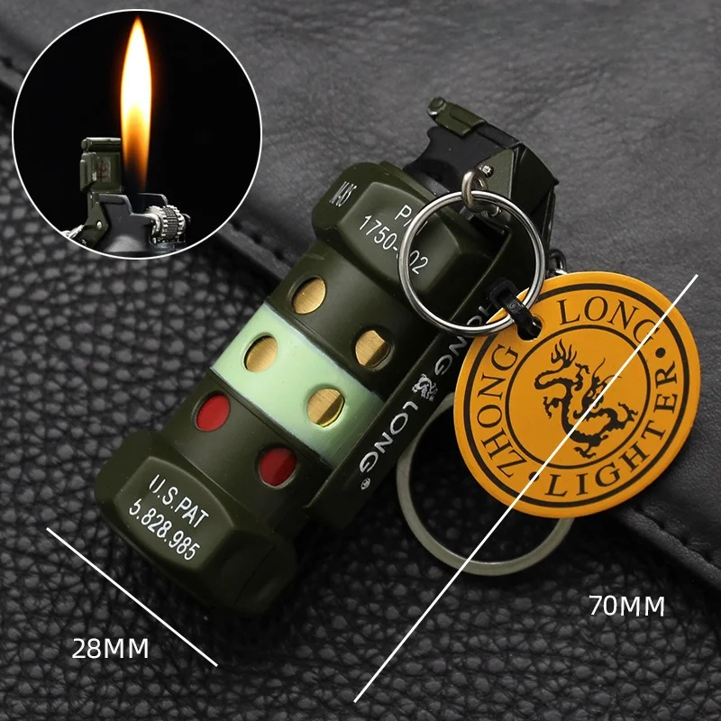 

Newest Grinding Wheel Grenade Lighter Windproof Open Flame Cigarette Lighters & Smoking Accessories Military Model Cigar Igniter