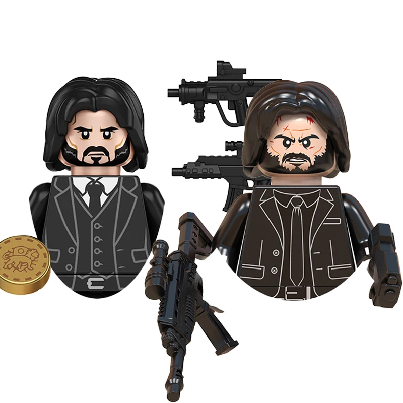 John Wick ladrillos para juguetes regalos de Thor Bowery King Mini figuras de acción South Park niños bloques de construcción Pyro para regalos de fiesta