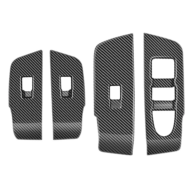 RHD Car Carbon Fiber Window Glass Lift Button Switch Cover Trim Door Armrest Panel For Mazda CX-60 2022 2023 Accessories