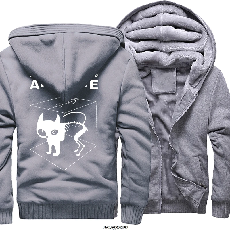 

Fashion Hoodie Men 2017 New Hot Winter Thick Hoody Jackets Men Print The Schrodinger's Streetwear Sweatshirt