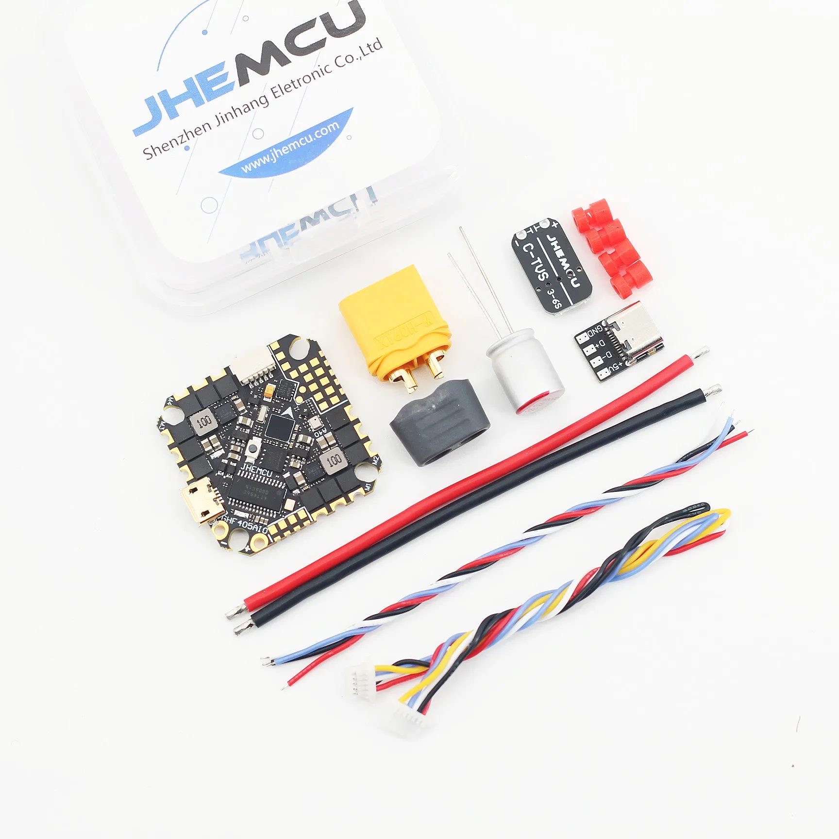 JHEMCU GHF405AIO-HD 40A AIO Flight Controller F405 F4 Build-in OSD Blheli-S ESC 2-6S Lipo For RC FPV Toothpick Racing Drone