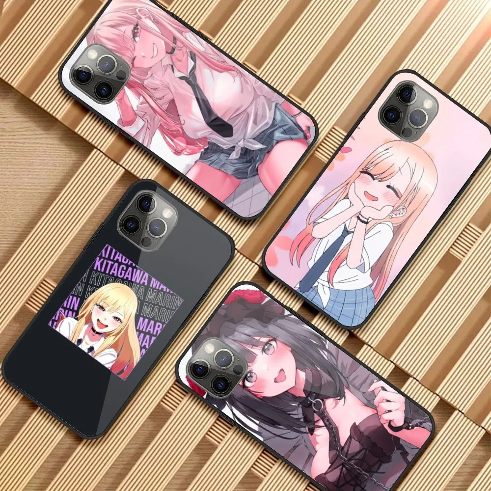 Anime Marin Kitagawa Mobile Phone Case for iPhone 15 14 13 12 11 XS X 8 7 6 Plus Mini Pro Max SE 2022 PC Glass Cover Funda