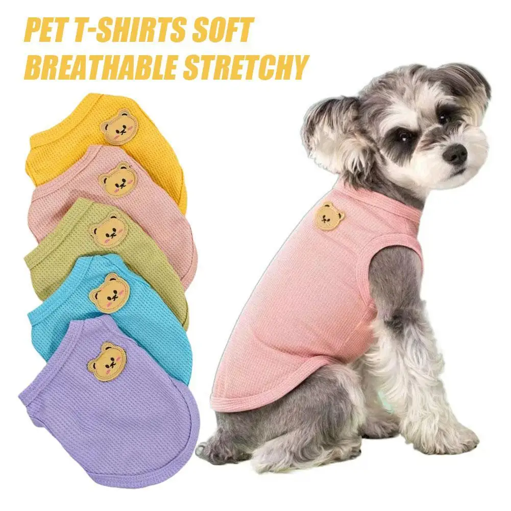 Dog Vest Pet Cat Clothing Soft Breathable Stretchy Cats Dogs Tee Shirt Sleeveless Vest Dog Apparel for Medium Small Dog Clothes