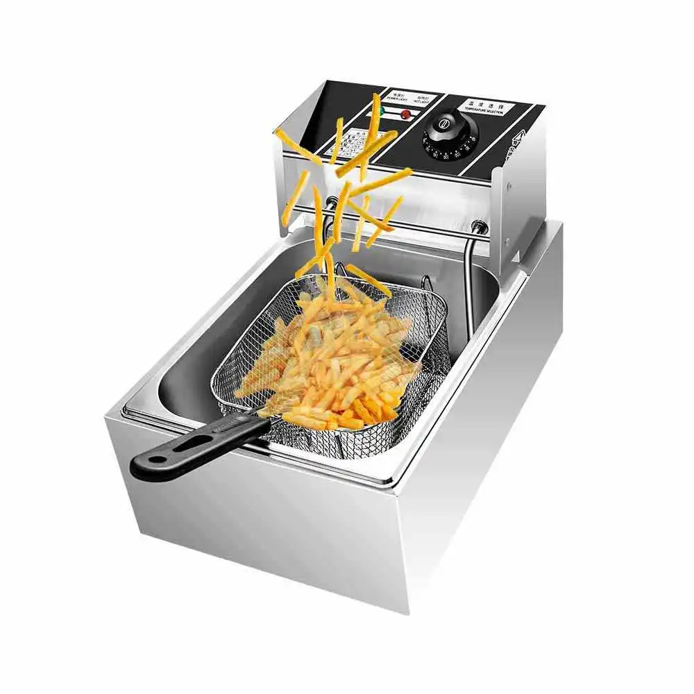 Factory Commercial  Deep Fryer with 2 Tanks 16L Industrial Cooking Pot for Fried Chicken Chops French Fries