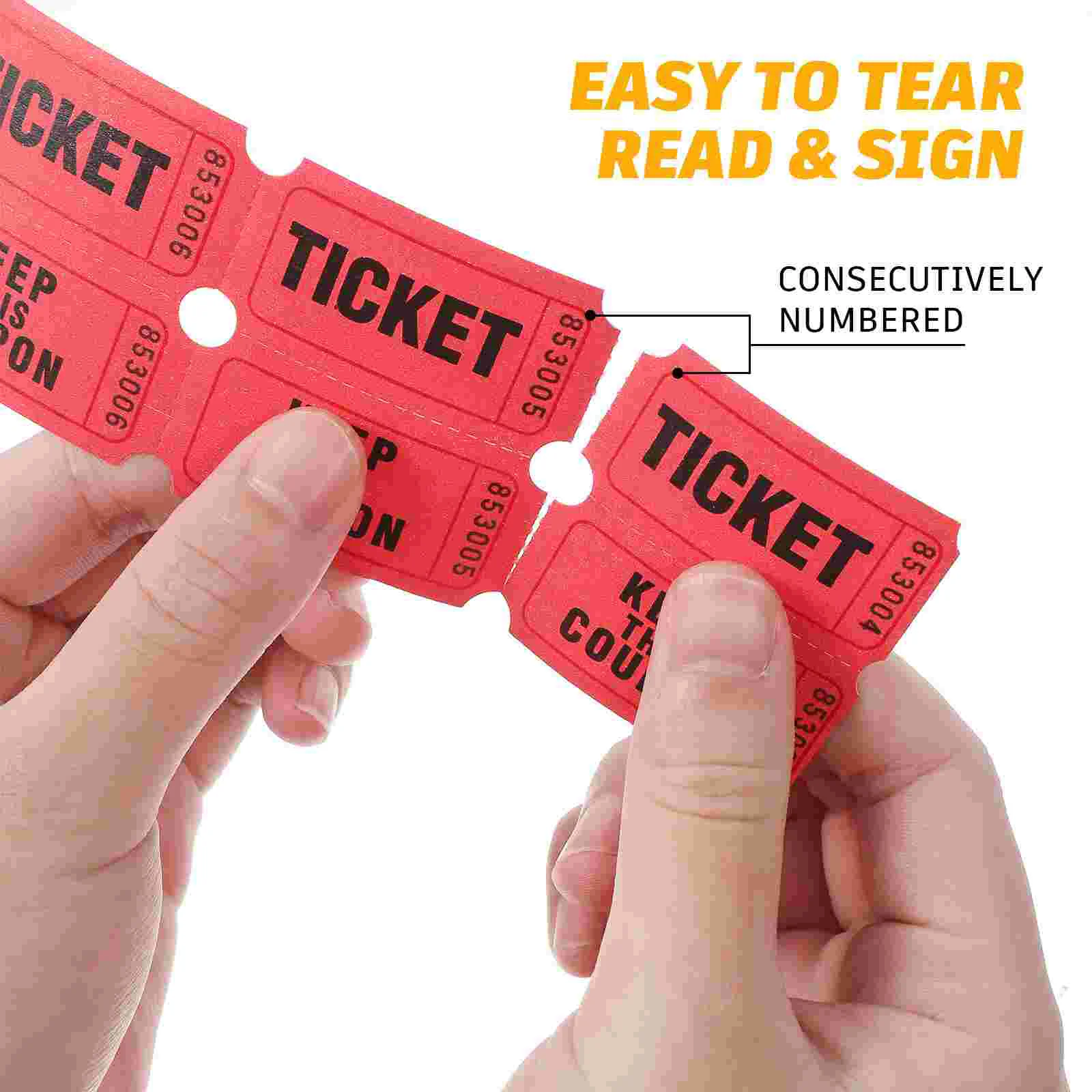 Assorted Double Lottery Ticket Sticker Labels Tickets for Events Multifunction Coated Paper Auctions