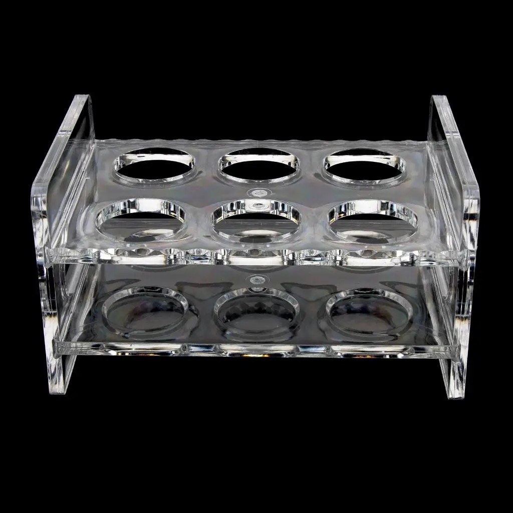 6-Hole Clear Acrylic Shot Glass Holder Rack Barware Cup Serving Tray, Heat resistant, also can hold pretty hot drink