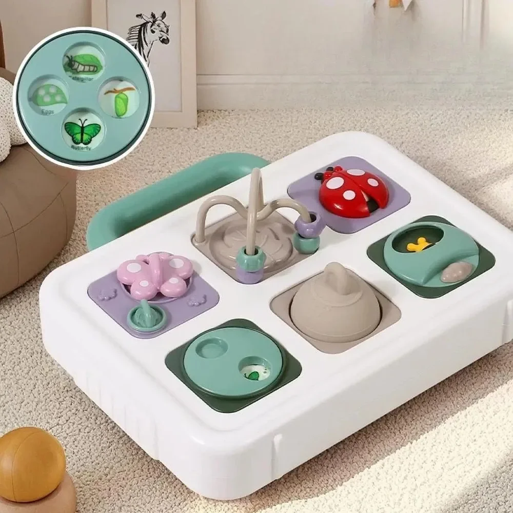 Tablica Manipulacyjna dla Maluchów Sensoryczna Tablica Edukacyjna Zabawki Antystresowe Wielofunkcyjna Tablica Podróżna Rozwijająca Motorykę Małą Zabawka Edukacyjna dla Dzieci