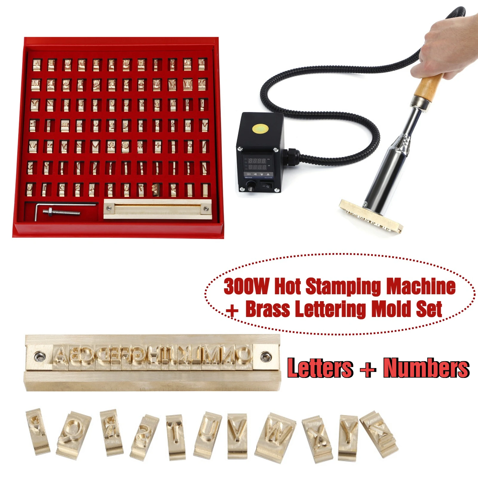 

Stamping Mold Copper Brass Set with Hot Foil Stamping Machine Engraving DIY Personalization for Wood Leather Craft Other Surface